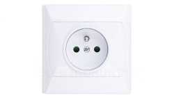 AKCENT Gniazdo pojedyncze z/u z przesłonami białe GP-1AZP/00