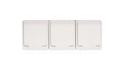 Hermes Gniazdo hermetyczne potrójne z/u 16A IP44 białe GNT 0323-02