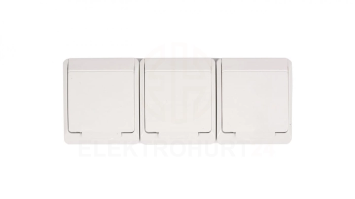 Hermes Gniazdo hermetyczne potrójne z/u 16A IP44 białe GNT 0323-02