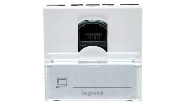 MOSAIC Gniazdo komputerowe pojedyncze RJ45 kat.6 UTP z polem opisowym białe 076564