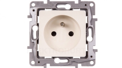 NILOE Gniazdo pojedyncze z/u 16A IP20 z przesłonami kremowe 664636