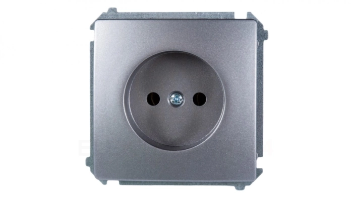 Simon Basic Gniazdo pojedyncze b/u 16A IP20 stal inox BMG1.01/21