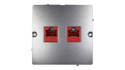 Simon Basic Gniazdo komputerowe podwójne 2xRJ45 kat.5e stal inox BMF52.02/21