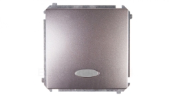 Simon Basic Łącznik jednobiegunowy z podświetleniem, szybkozłącza, stal inox BMW1L.01/21