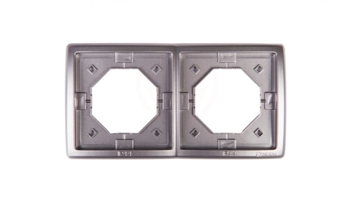 Simon Basic Standard Ramka bryzgoszczelna podwójna z uszczelką IP44 stal inox BMR2B/21