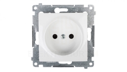 Simon 54 Gniazdo pojedyncze b/u 16A IP20 z przesłoną torów białe DG1Z.01/11