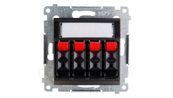 Simon 54 Gniazdo głośnikowe poczwórne antracyt DGL34.01/48