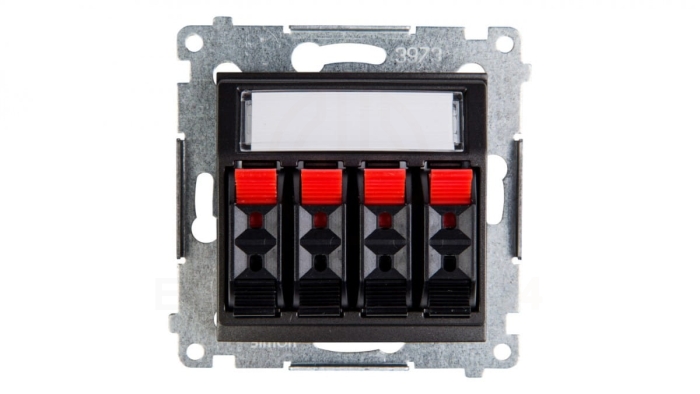 Simon 54 Gniazdo głośnikowe poczwórne antracyt DGL34.01/48