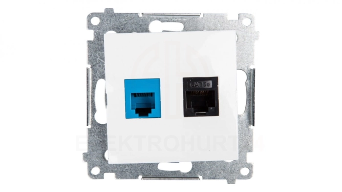 Simon 54 Gniazdo teleinformatyczne RJ45 kat.5e + RJ12 białe D5T.01/11