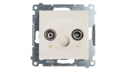 Simon 54 Gniazdo antenowe RD/TV końcowe separowane kremowe DAK.01/41