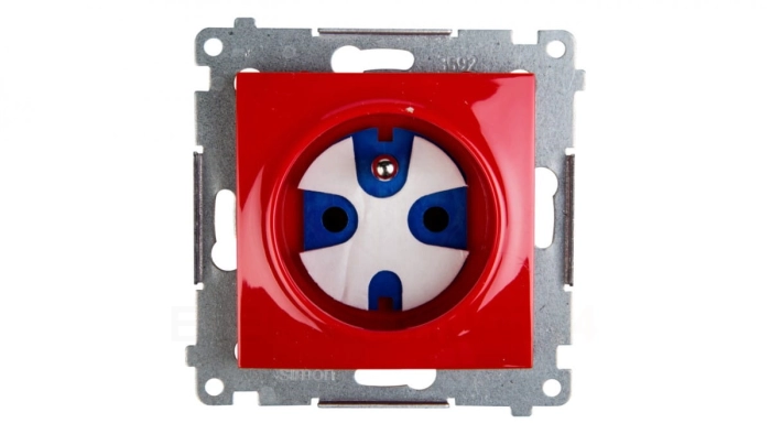 Simon 54 Gniazdo pojedyncze DATA z/u 16A IP20 z kluczem uprawniającym czerwone DGD1.01/22