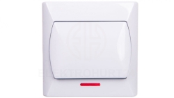 AKCENT Łącznik pojedynczy z podświetleniem biały ŁP-1AS/00