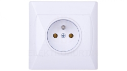 AKCENT Gniazdo pojedyncze z/u białe GP-1AZ/00