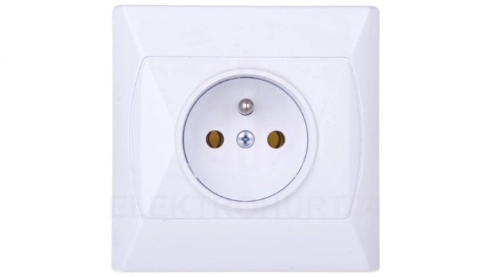 AKCENT Gniazdo pojedyncze z/u białe GP-1AZ/00