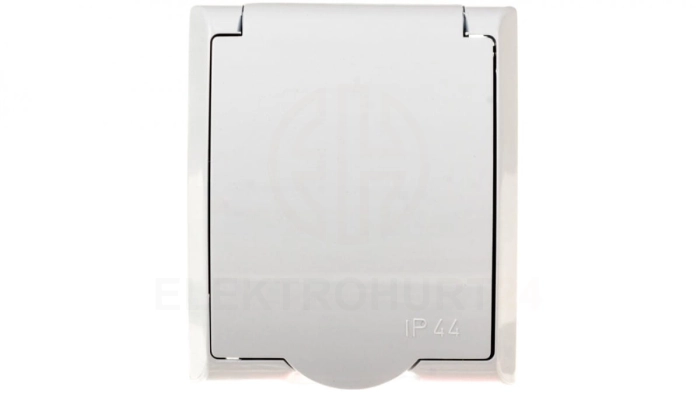 FALA Gniazdo hermetyczne pojedyncze z/u IP44 klapka biała GNH-1HZ/00/w