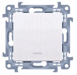 Simon 10 łącznik pojedynczy z podświetleniem biały