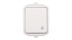 Cedar Przycisk hermetyczny IP44 dzwonek 10A biały WNt-101C WNT101C01