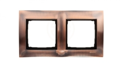 Simon 54 Premium Ramka podwójna metalowa miedź rustykalna DR2/36