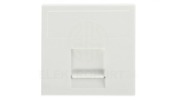 Simon Connect Płytka K45 gniazda teleinformatycznego pojedynczego 1xRJ płaska z przesłoną czysta biel K76/9