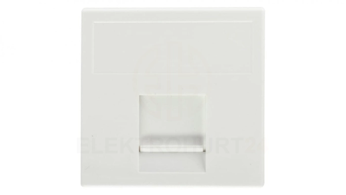 Simon Connect Płytka K45 gniazda teleinformatycznego pojedynczego 1xRJ płaska z przesłoną czysta biel K76/9