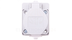 Gniazdo tablicowe 10/16A 2P+Z 230V szare IP44 /z puszką/ 104-0gp