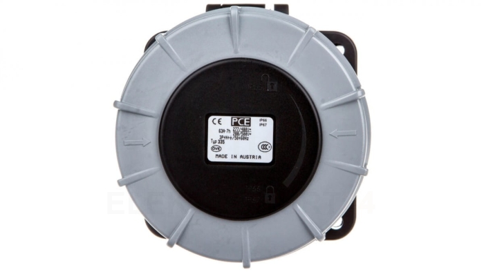 Gniazdo tablicowe 63A 5P 500V /100x100/ czarne IP67 POWER TWIST 335-7