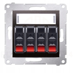 Simon 54 gniazdo 4-krotne głośnikowe antracyt