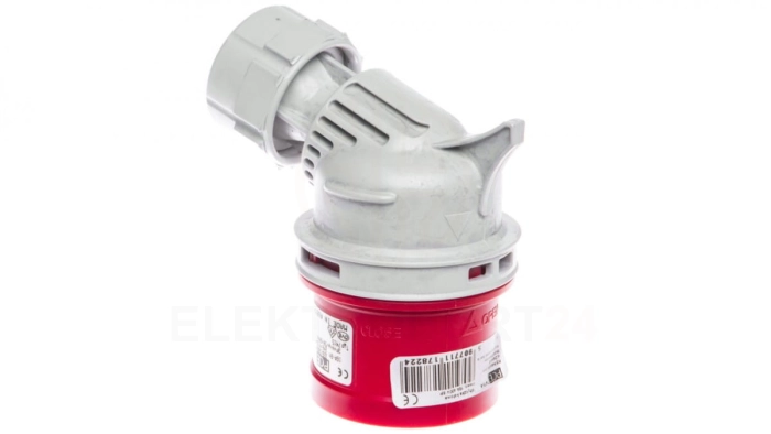 Wtyczka przenośna kątowa 16A 5P 400V czerwona IP67 TWIST 7415-6