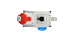 Zestaw instalacyjny z gniazdem 32A 5P+2P+Z (L-0-P) czerwony ZI05R461