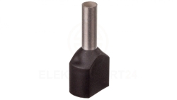 Końcówka tulejkowa izolowana TID 2x1,5mm2/8mm czarna cynowana TID2x1,5L8 /100szt./