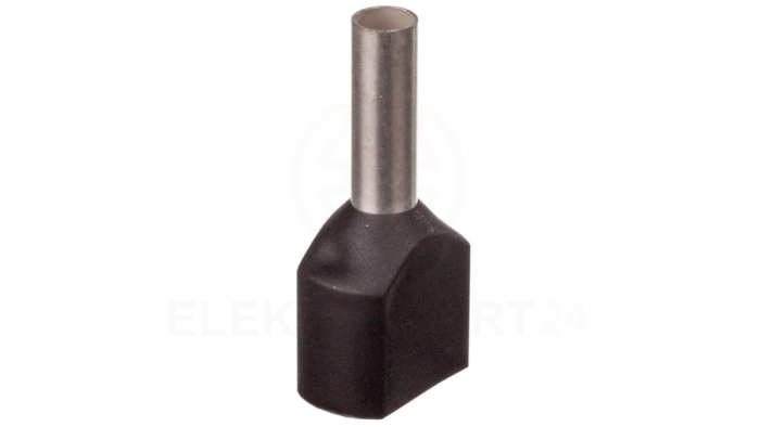 Końcówka tulejkowa izolowana TID 2x1,5mm2/8mm czarna cynowana TID2x1,5L8 /100szt./