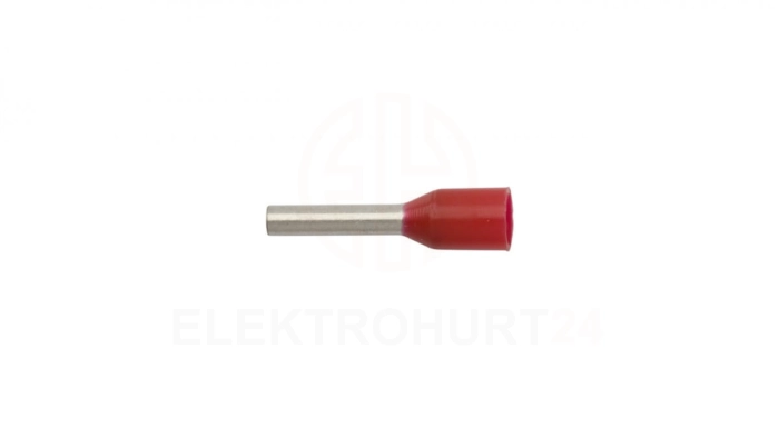 Końcówka tulejkowa izolowana 1mm2/8mm czerwona cynowana TI1L8 /100szt./