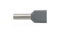 Końcówka tulejkowa izolowana HI 2X4/12 szara E08KH-02020102101 /100szt./