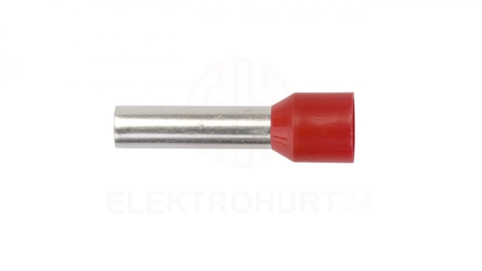 Końcówka tulejkowa izolowana TI 10mm2/18mm czerwona cynowana TI10L18 /100szt./