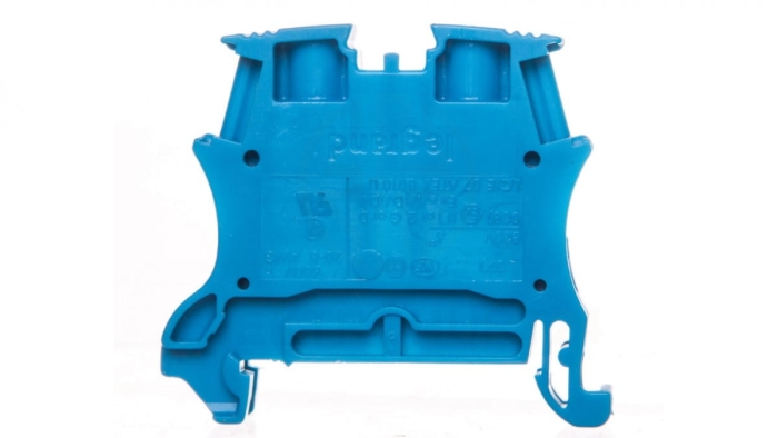 Złączka szynowa 2-przewodowa 6mm2 niebieska 037102