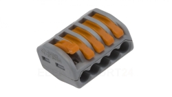 Szybkozłączka z dźwignią 5x 0,08-4mm2 jasnoszara 222-415 /opak.40szt./