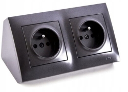 Simon 54 gniazdo meblowe narożne biurkowe czarne