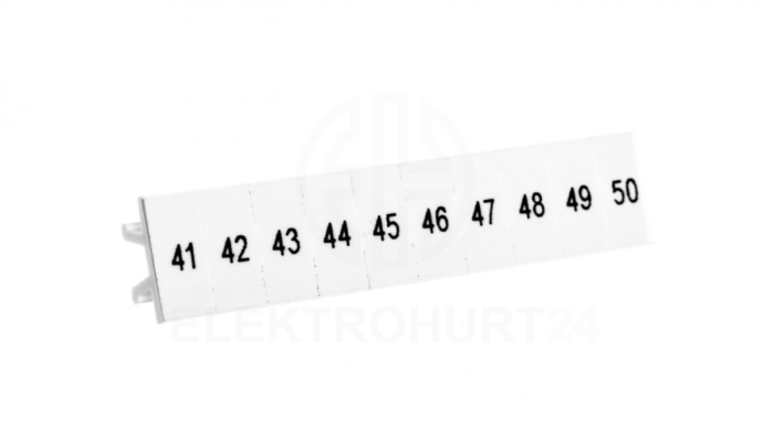Oznacznik do złącz szynowych, opisówka ZB 5 numerowana od 41-50 kolor biały /10sztuk/