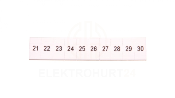 Oznacznik do złącz szynowych, opisówka ZB 5 numerowana od 21-30 kolor biały /10szt./