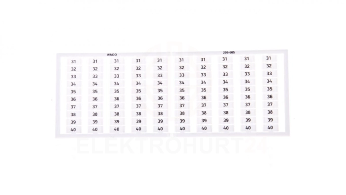 Ramka z oznacznikami 10x 31-40 209-605 /5szt./