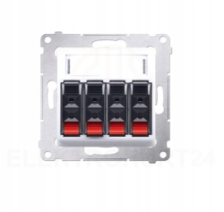 Simon 54 gniazdo 4-krotne głośnikowe białe promo