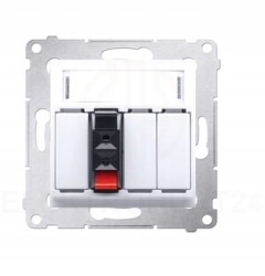 Simon 54 gniazdo głośnikowe pojedyncze białe promo