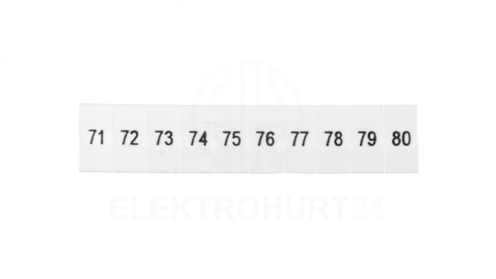 Oznacznik do złącz szynowych, opisówka ZB 5 numerowana od 71-80 kolor biały /10szt./