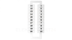 Oznacznik do złączek (EURO) 2,5-70mm2 /1-20/ biały 43192 /1 blister=20 szt/