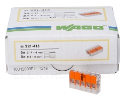 Wago szybkozłączka na linkę 5x4 221-415 opakowanie 25 szt