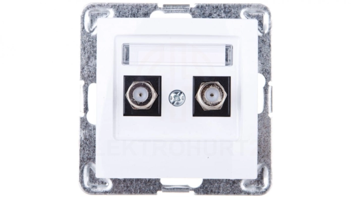 IMPRESJA Gniazdo antenowe podwójne typu F białe GPA-2YF/m/00