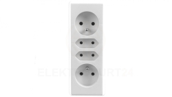 Rozgałeźnik wtyczkowy 2x2P+Z + 2xEuro biały R-472