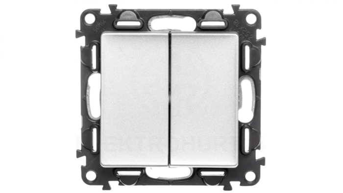 VALENA LIFE Przycisk przełączny podwójny aluminium 752318