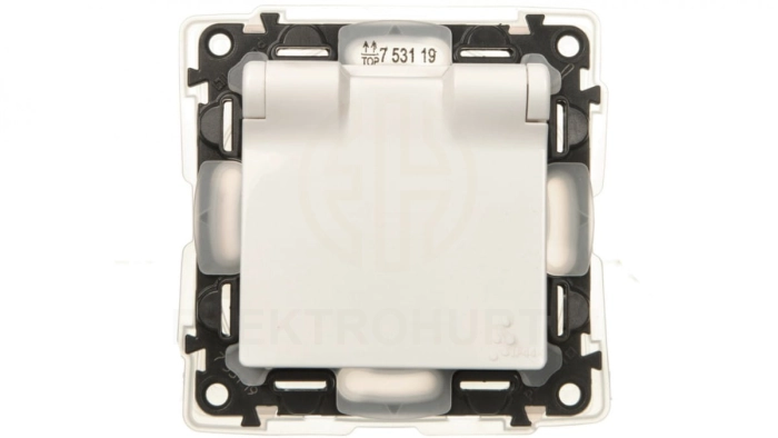 VALENA LIFE Gniazdo pojedyncze z/u 2P+Z SCHUKO IP44 z przesłonami biały 753119