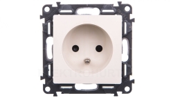 VALENA LIFE Gniazdo pojedyncze z/u 2P+Z z przesłonami kremowy 753280